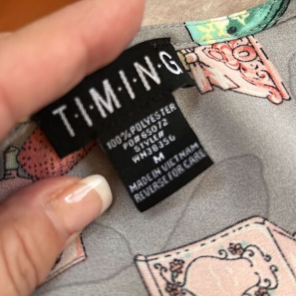 #COQUETTE-GIRL *French Chic* Perfume Bottle Print Tank Sz M EUC - Picture 3 of 9